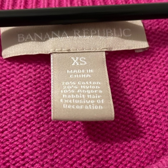 Banana Republic Sweater Womens XS Party Pink Sequin Elbow Patches - Picture 4 of 6